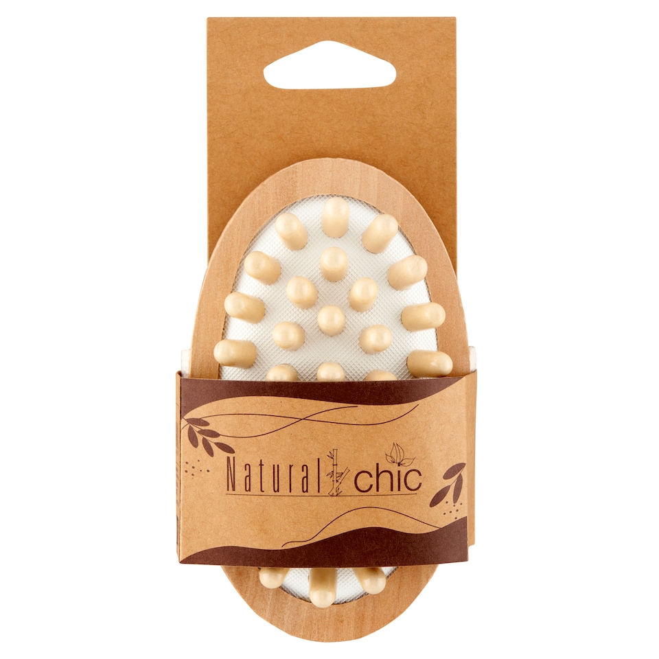 Natural Chic Oválný dřevěný masážní kartáč na tělo