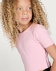 image 1 of F&F Active Girls Cropped Short Sleeved T-Shirt in Pink