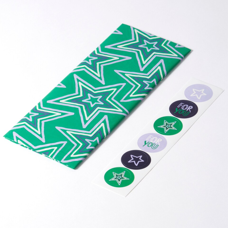 image 1 of Paperchase Artful Scribbles Printed Tissue/Stickers