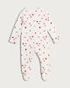 image 2 of F&F Baby Cotton Rich Ribbed Heart Print Long Sleeved Sleepsuit in Red