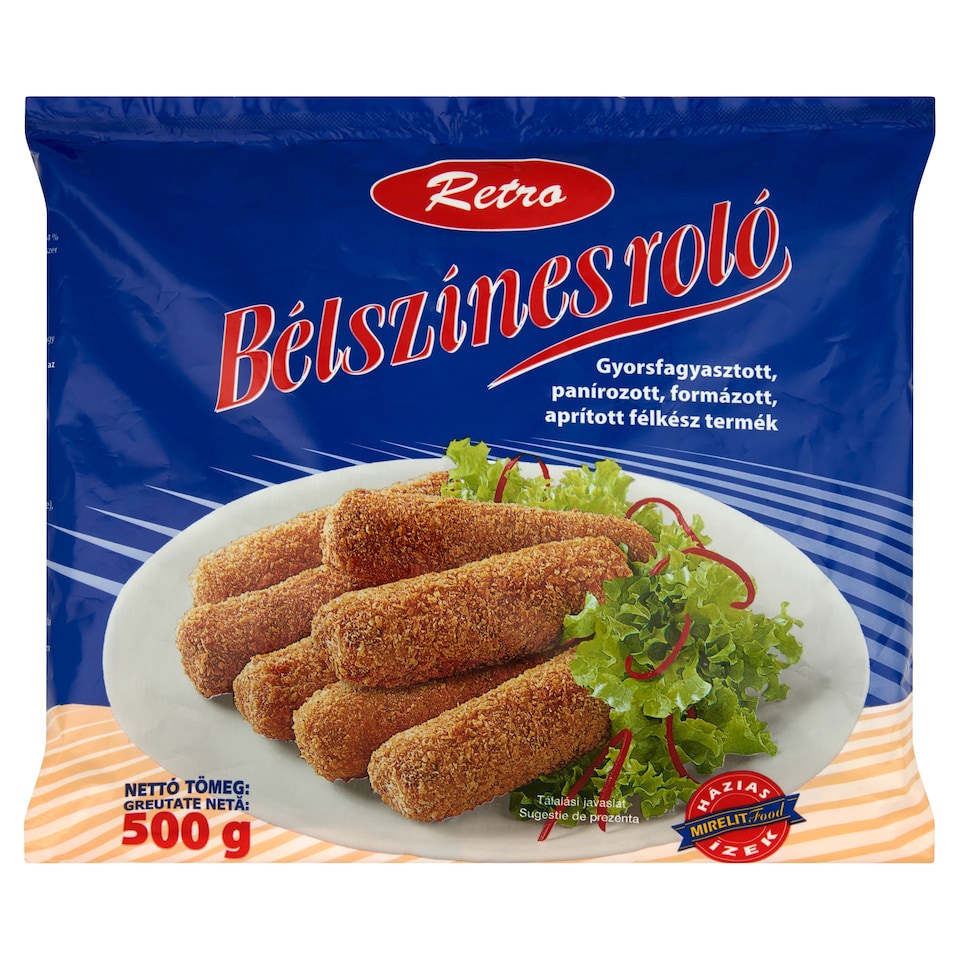 Retro gyorsfagyasztott, panírozott bélszínes roló 500 g  1. kép
