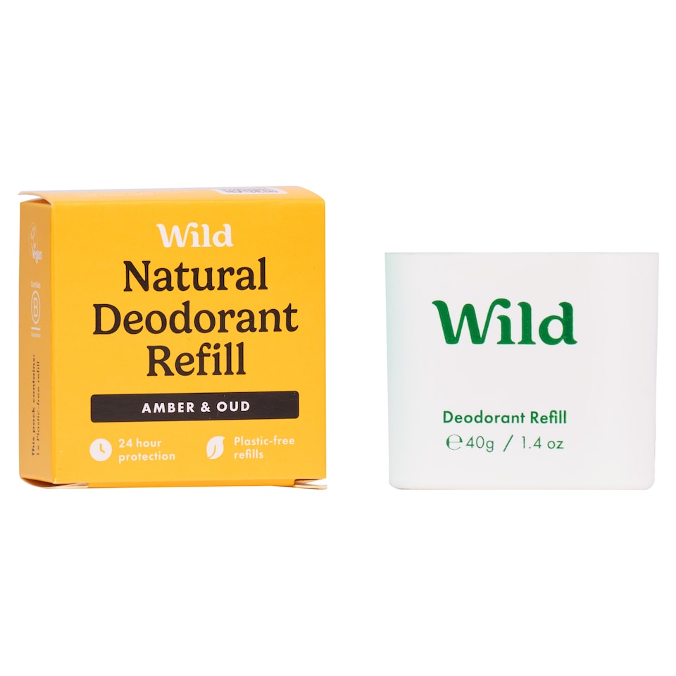 image 1 of Wild Natural Deodorant Refill Amber & Oud 40g