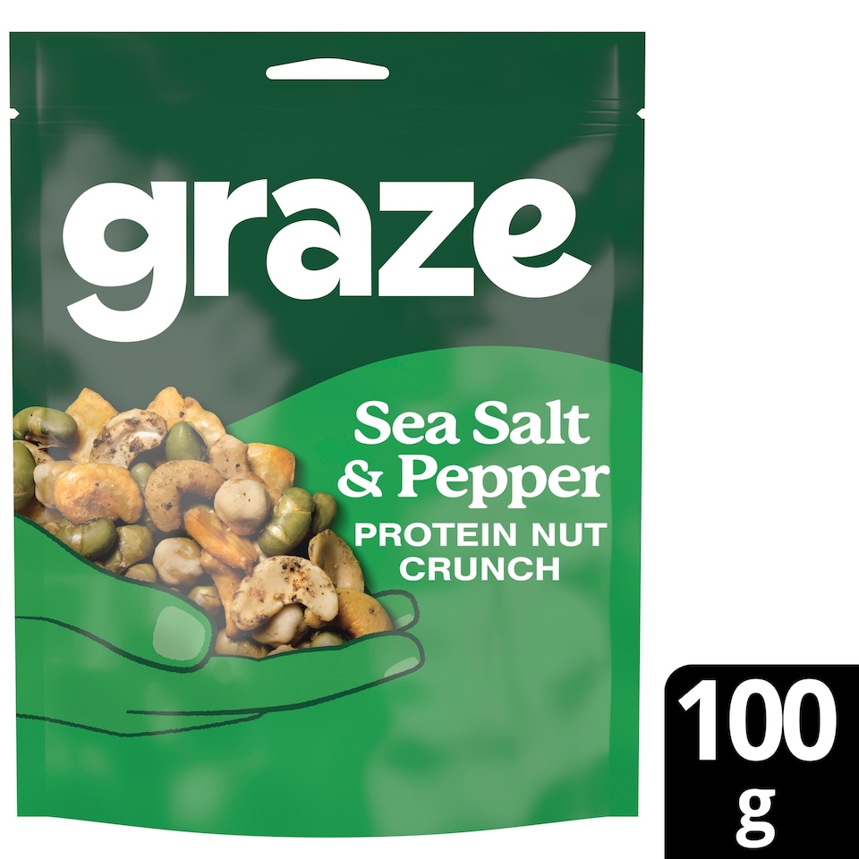 image 1 of Graze Sea Salt & Pepper Protein Veg & Cashew Nuts Sharing Bag Snack 100G