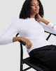 image 1 of F&F Cotton Rich Crew Neck Long Sleeved Top in White