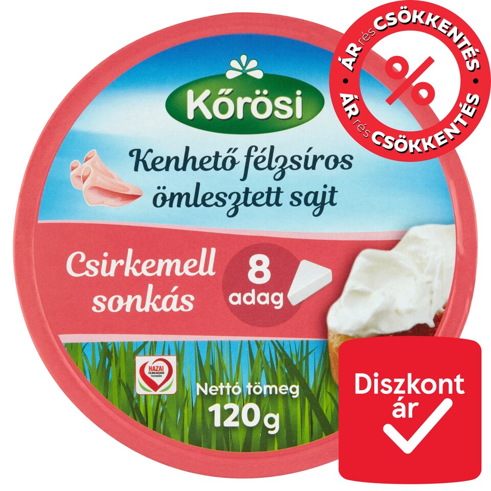 image 1 of Kőrösi Spreadable Semi-fat Chicken Breast with Ham and Processed Cheese 120 g