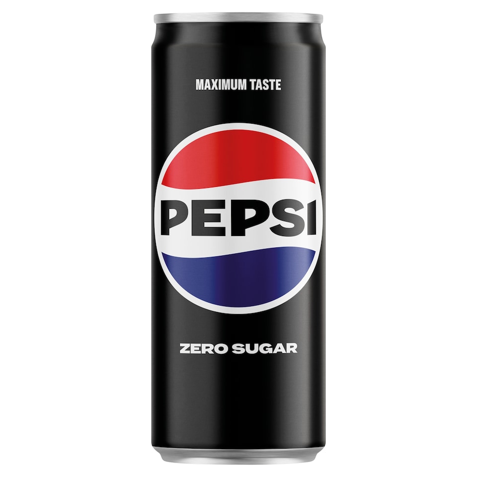Pepsi Zero Cola Flavoured Energy-Free Carbonated Drink with Sweeteners 330 ml