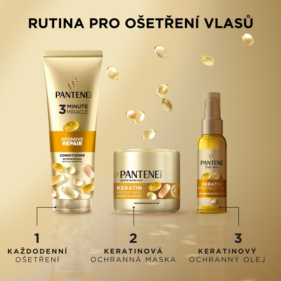 Obrázek 1 pro produkt Pantene Pro-V Intensive Repair Keratin Protect Olej 100 ml. Intenzivní Péče při 1 Použití