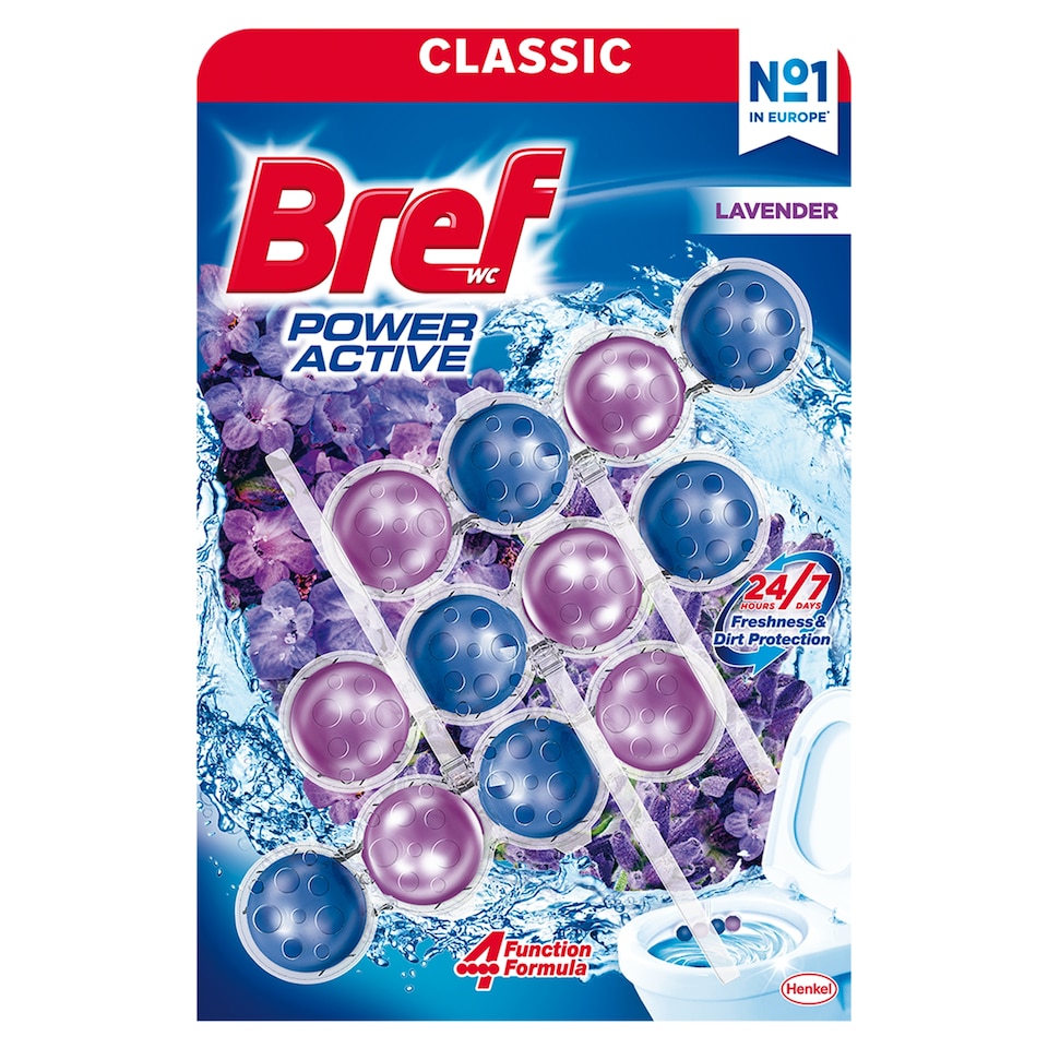 Bref Power Active Lavender tuhý WC blok 3 x 50g