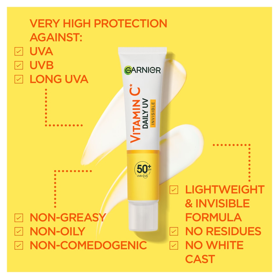 image 1 of Garnier Vitamin C Daily UV Fluid Invisible SPF50 40ml