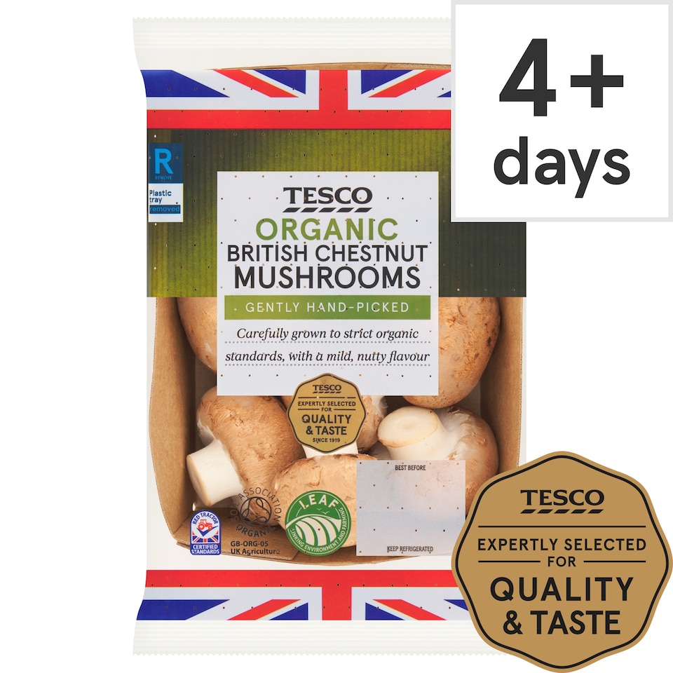 Tesco Organic Chestnut Mushrooms 250 G