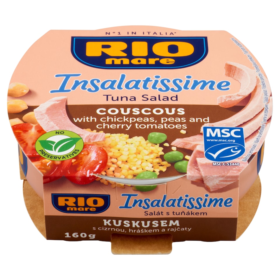 obrázok 1 z Rio Mare Insalatissime Hotový pokrm z kuskusu, tuniaka, zeleniny a cíceru 160 g