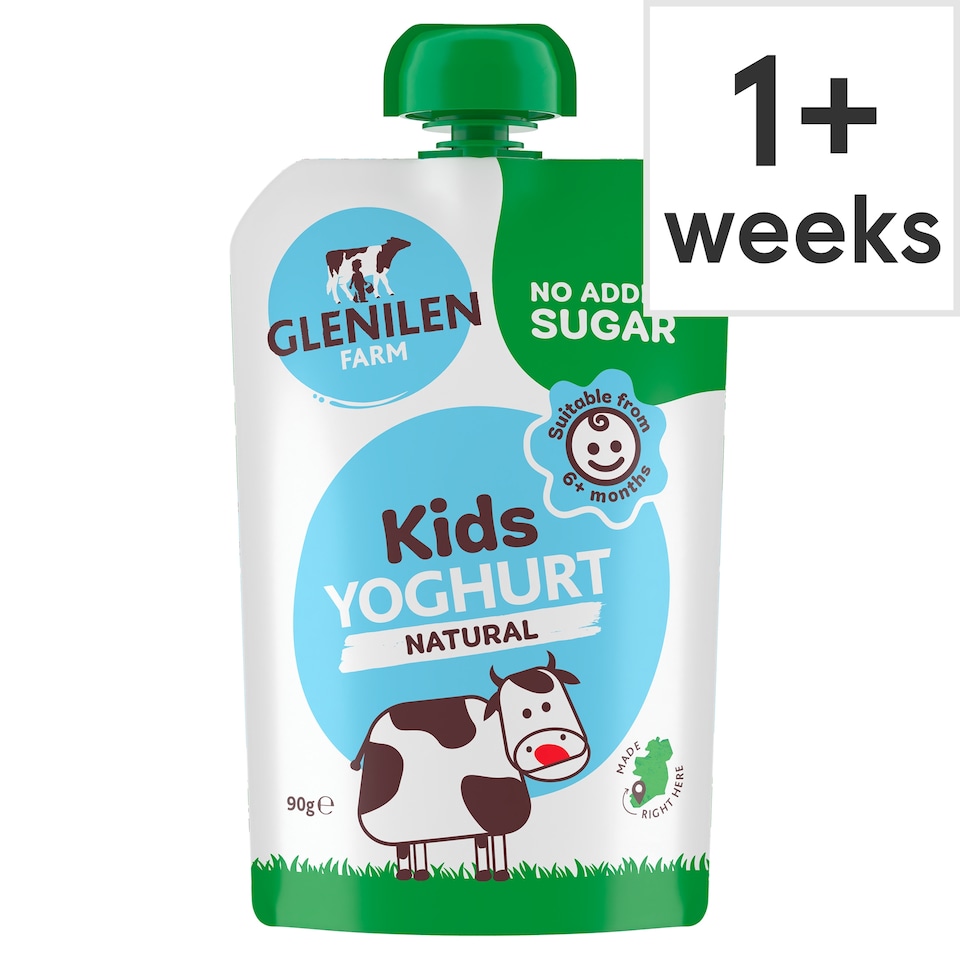 Glenilen Kids Yoghurt Pouch Natural No Added Sugar 90g  