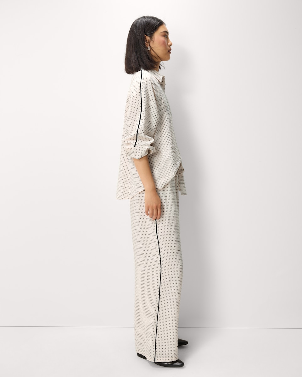 image 1 of F&F Polka Dot Wide Leg Trousers in Cream