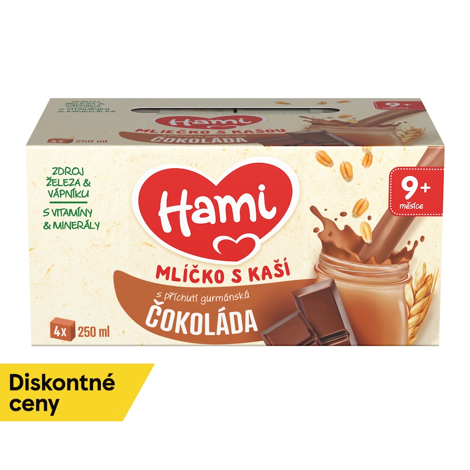 obrázok 1 z HAMI Mliečko s kašou s príchuťou gurmánskej čokolády 4x250 ml