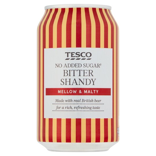 Tesco No Added Sugar Bitter Shandy 330Ml Tesco Groceries