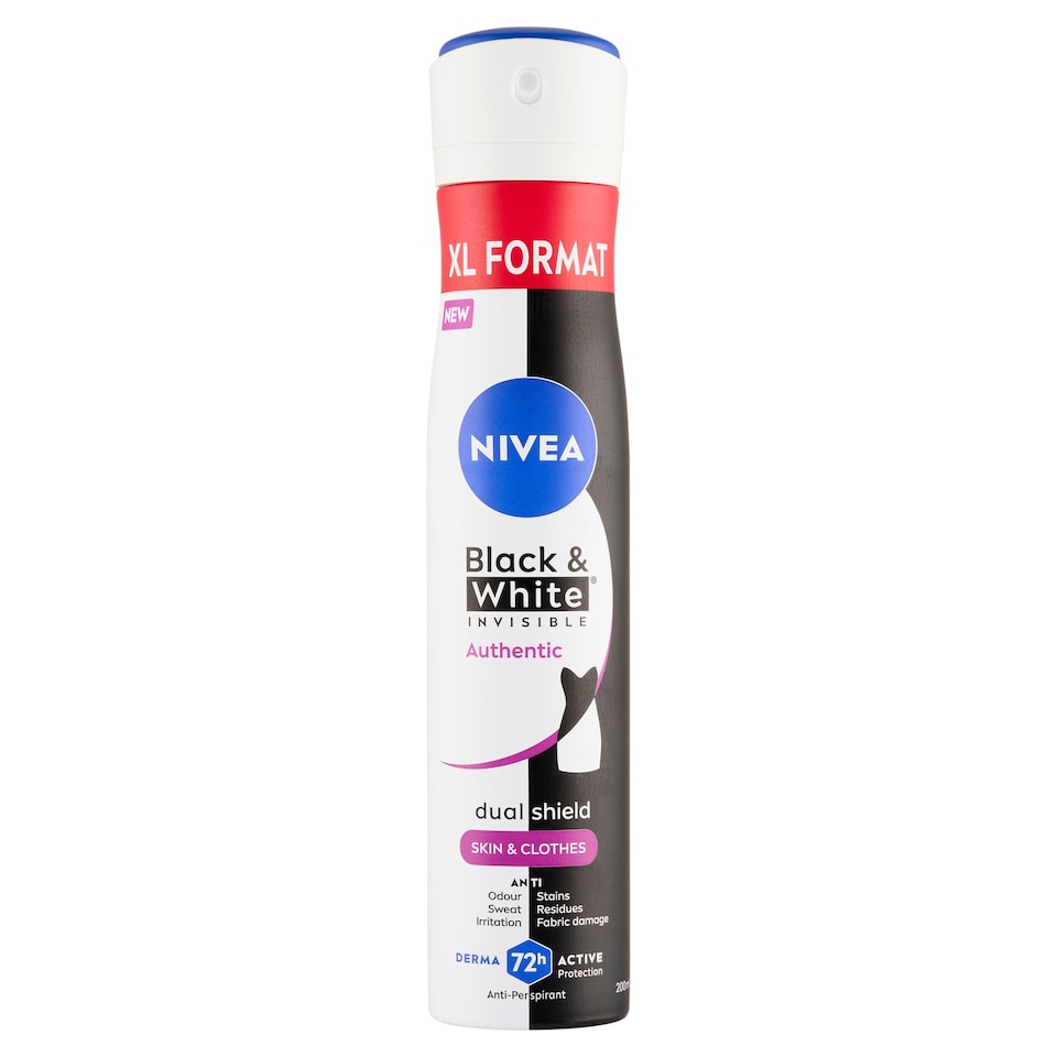 NIVEA Black & White Invisible Authentic izzadásgátló 200 ml  1. kép