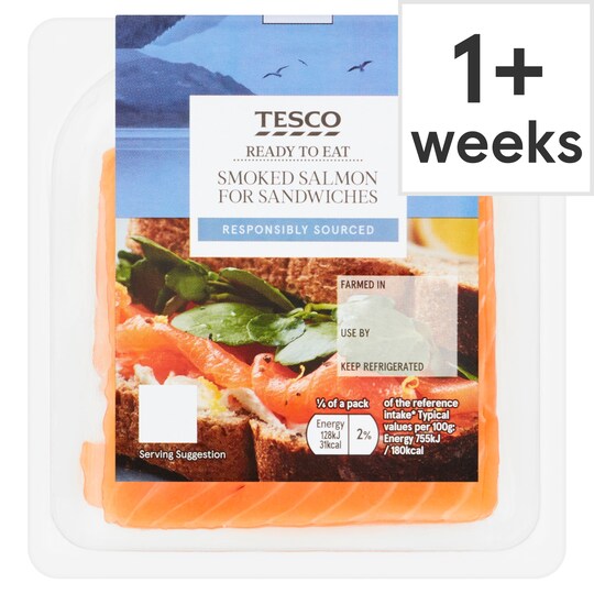 Tesco 6 Smoked Salmon Salmon Sandwich Slices 100G - Tesco Groceries