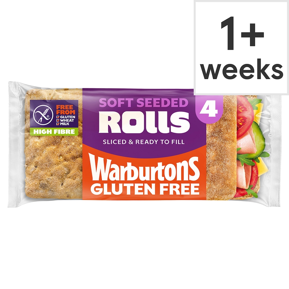 Warburtons Gluten Free Super Soft Seeded Sliced Rolls 4 Pack