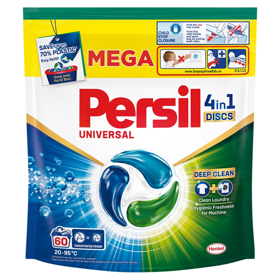Persil Discs 4in1 Deep Clean Universal Laundry Detergent 60 Washes 990 g