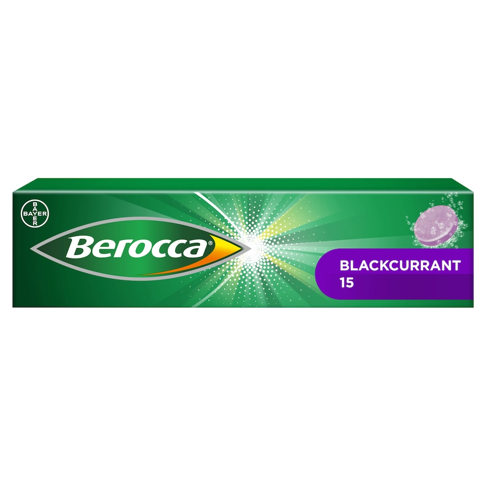 image 1 of Berocca Blackcurrant Effervescent Vitamin Energy Tablets 15s