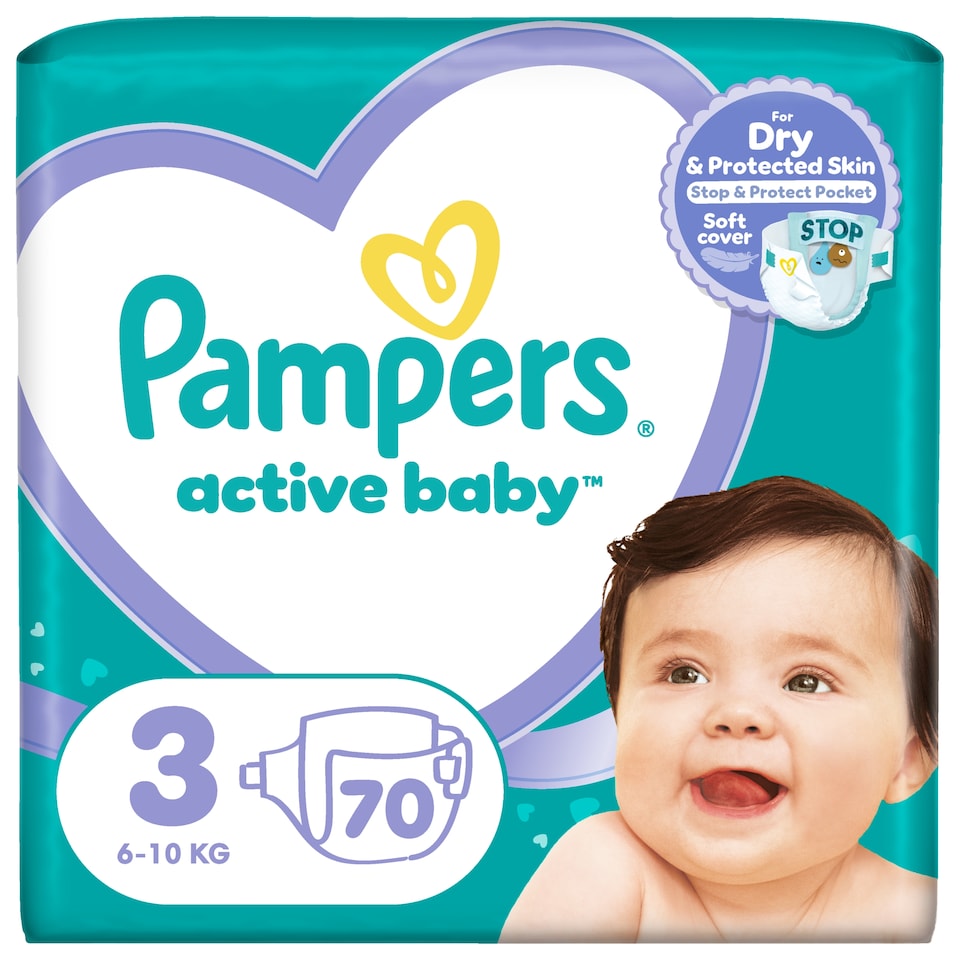 image 1 of Pampers Active Baby Size 3, 70 Nappies, 6kg-10kg