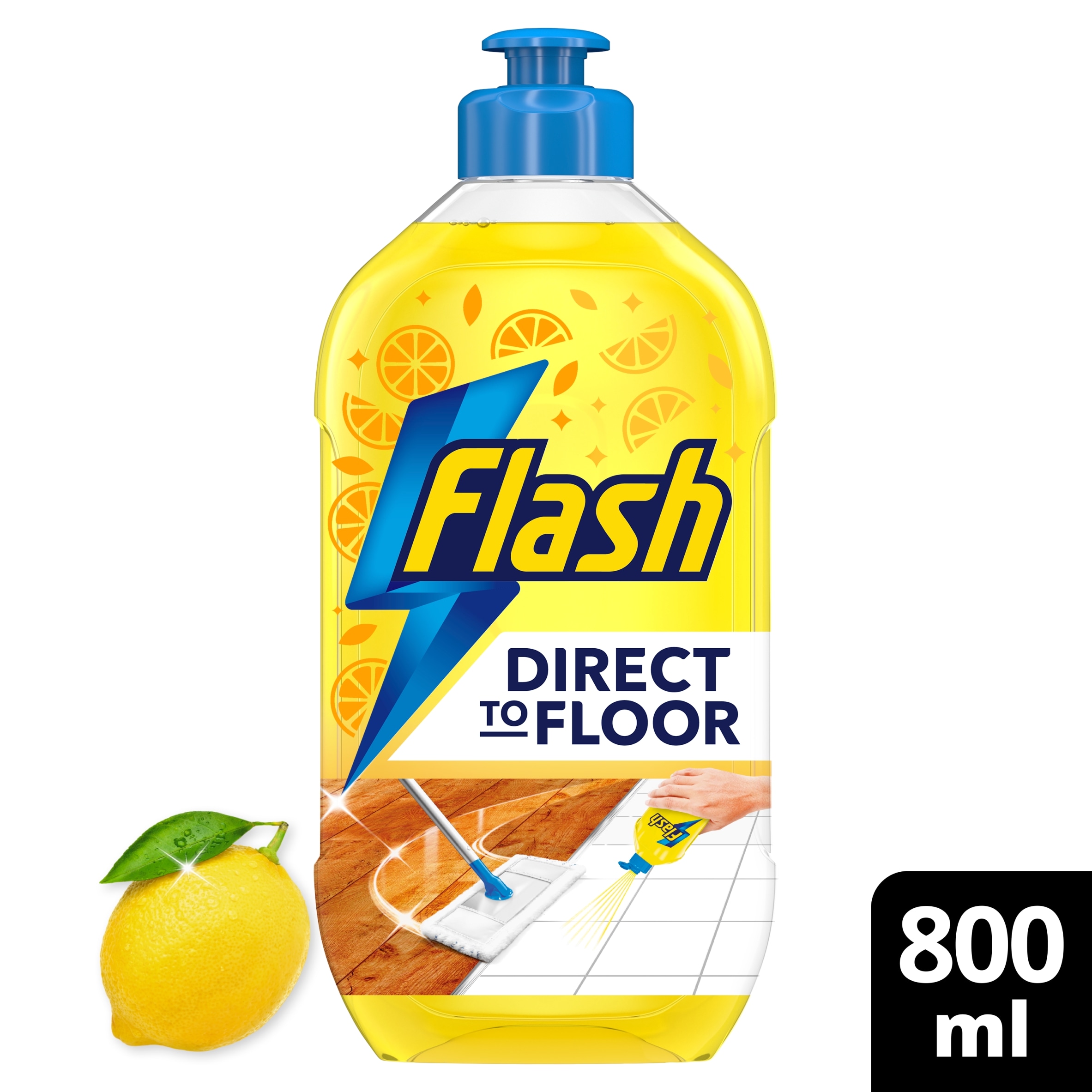 Flash Direct To Floor Fresh Lemon Zest 800ml