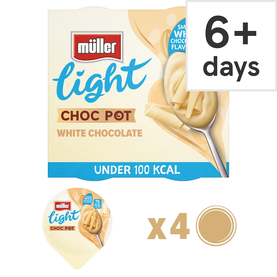 Muller Light Choc Pot White Chocolate Desserts 4 x 80g