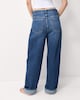 image 2 of F&F High Rise Relaxed Fit Turn Up Jeans in Navy