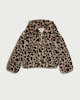 image 4 of F&F Girls Faux Fur Leopard Print Jacket in Multi Brown
