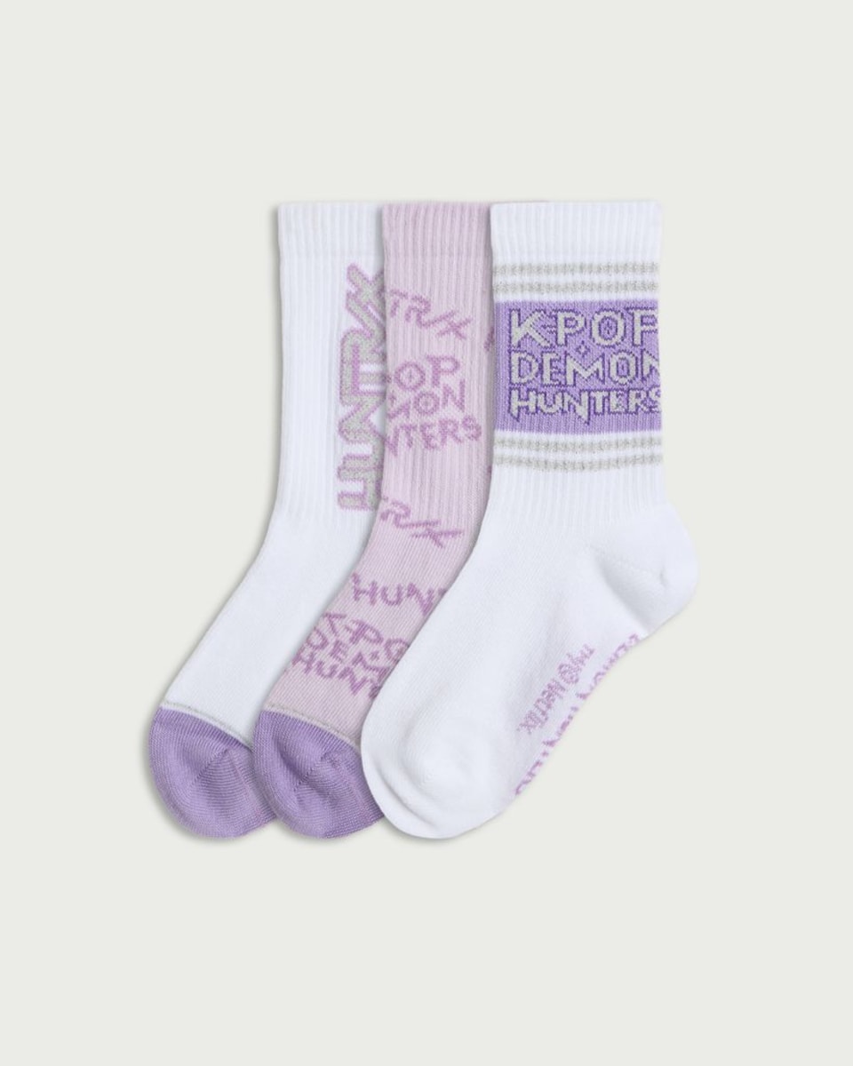 K-Pop Demon Hunters 3-Pack Cotton Rich Ankle Socks in Multi