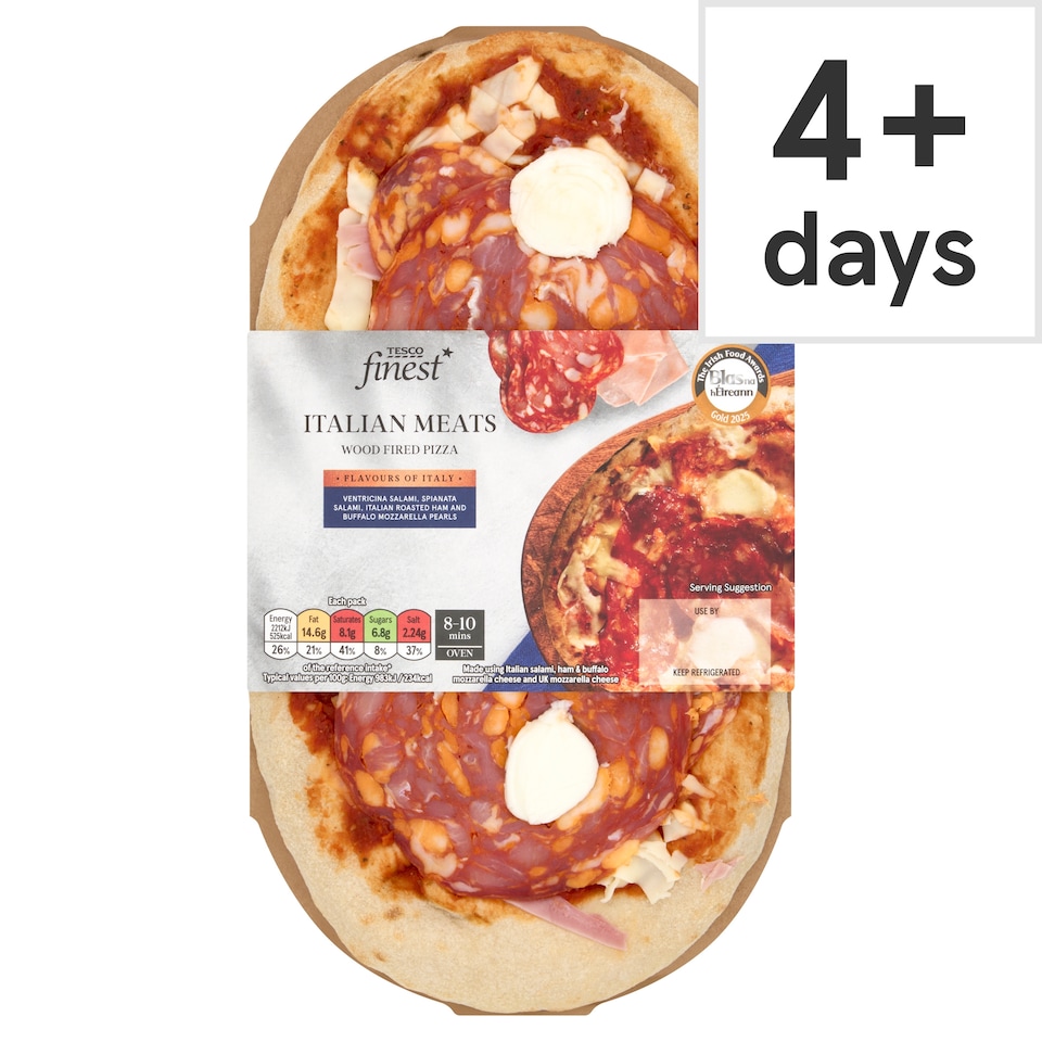 Tesco Finest Italian Meats Wood Fired Pizza 239G
