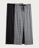 image 4 of F&F 2-Pack Stripe and Check Fleece Printed Pyjama Bottoms in Multi