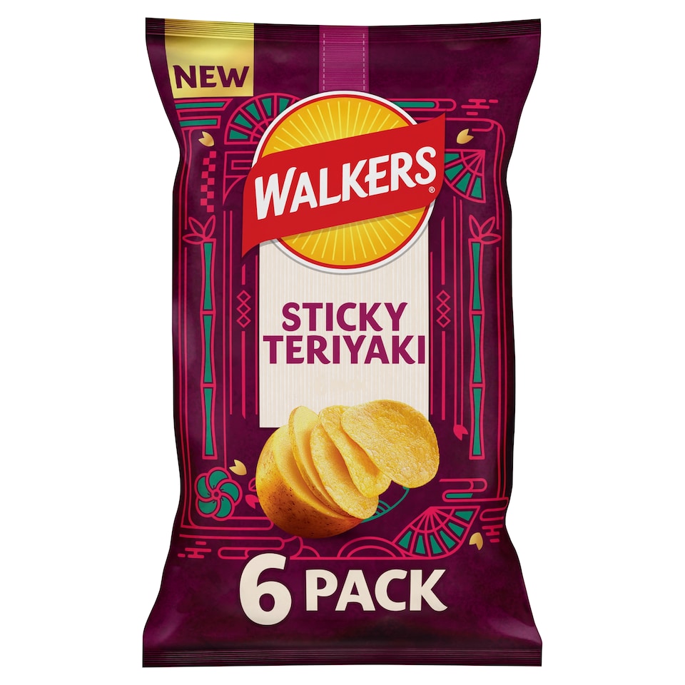 image 1 of Walkers Sticky Teriyaki Multipack Crisps 6 x 25g
