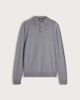 image 4 of F&F Pure Merino Wool Long Sleeved Polo Shirt in Grey Marl