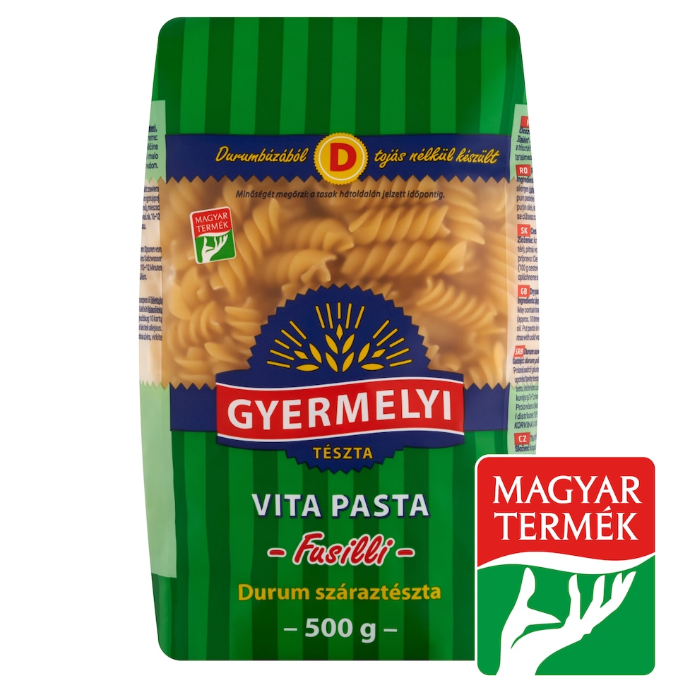Gyermelyi Vita Pasta Fusilli Durum Wheat Dry Pasta 500 g