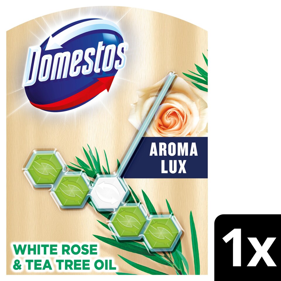 image 1 of Domestos Aroma Lux Rim Block White Rose & Tea tree 55G