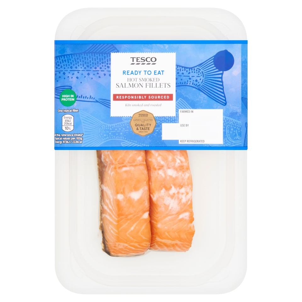 Tesco Hot Smoked Salmon Fillets 180G