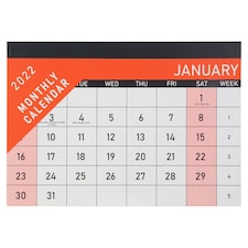 Tesco 2022 Monthly Tear Off Calendar
