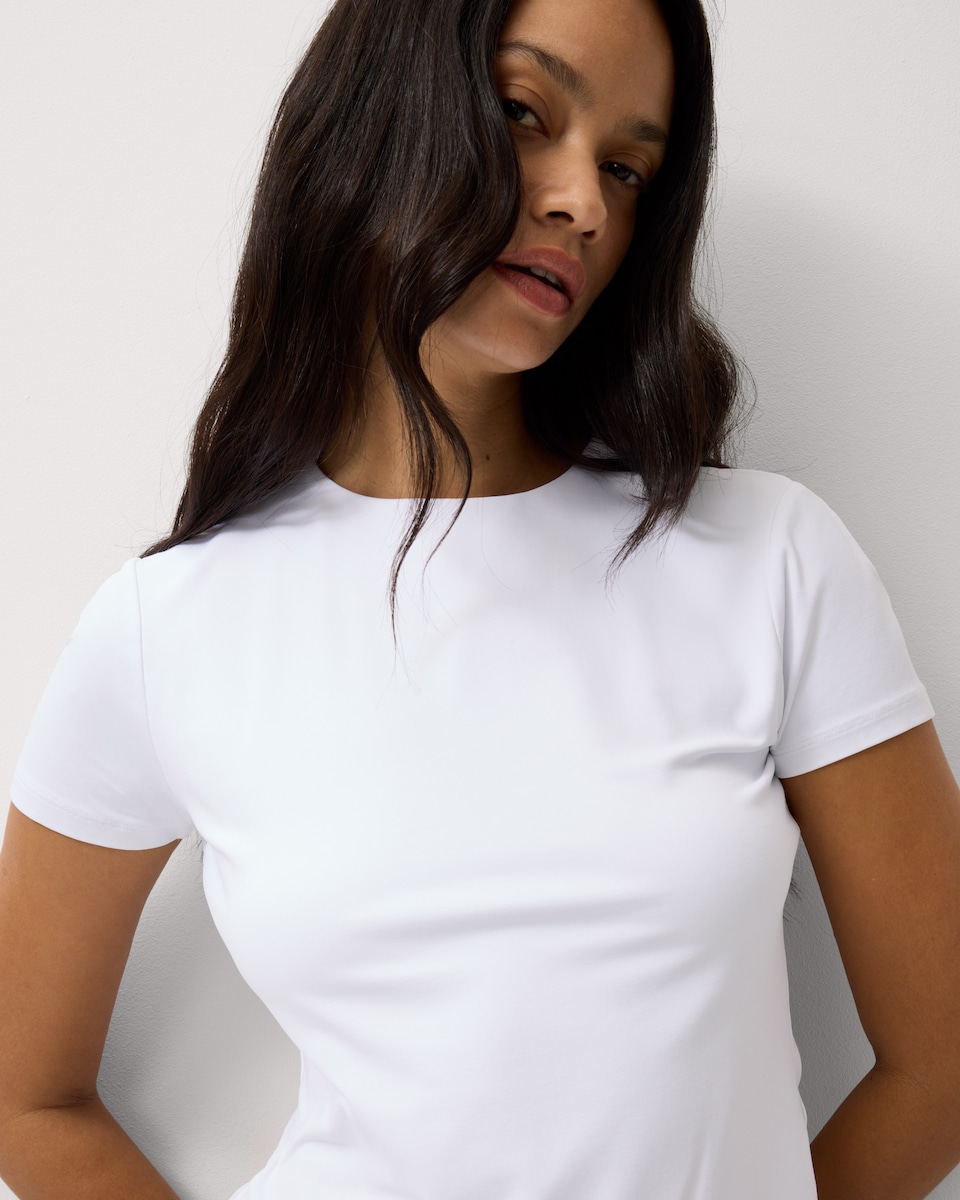 image 1 of F&F 2-Pack Polyamide Short Sleeved T-Shirts in Multi Black