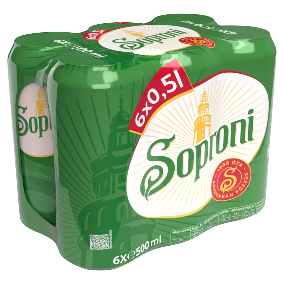 Soproni világos sör 4,5% 6 x 500 ml  1. kép