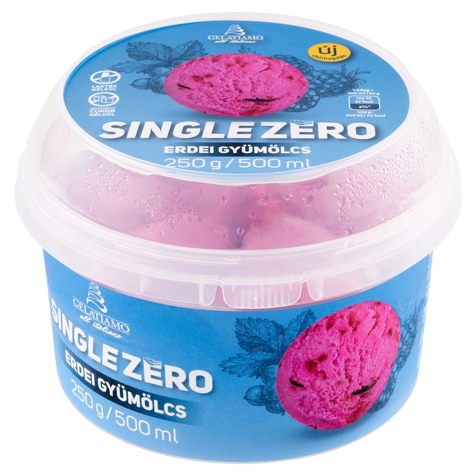 Gelatiamo Single Zero laktózmentes erdei gyümölcs jégkrém édesítőszerekkel 500 ml