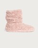 image 1 of F&F Borg Textured Boot Slippers in Pink