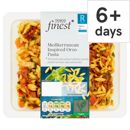 Tesco Finest Mediterranean Inspired Orzo Pasta 220G Tesco Groceries