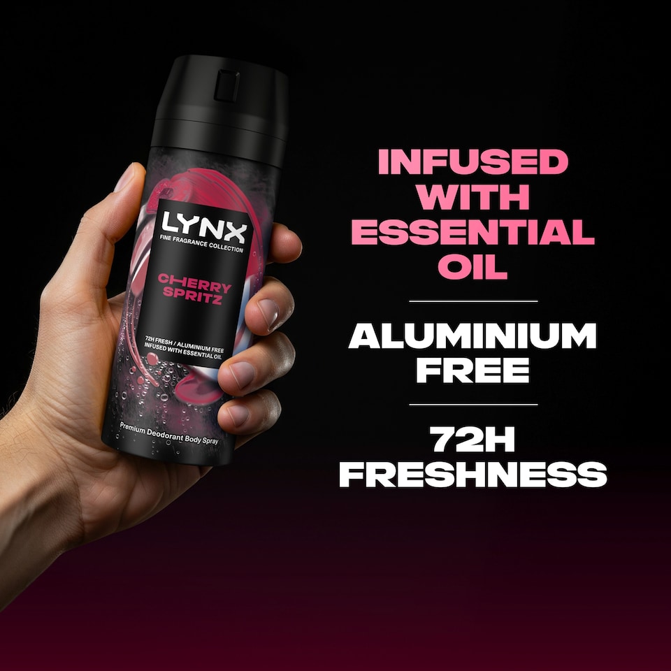 image 1 of Lynx Fine Fragrance Collection Deodorant Bodyspray Cherry Spritz 150ml