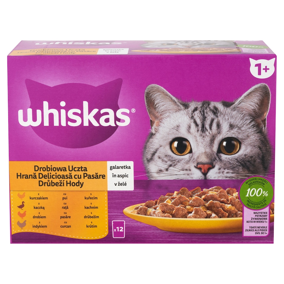Whiskas teljes értékű nedves eledel felnőtt macskáknak 12 x 85 g (1,02 kg)  1. kép