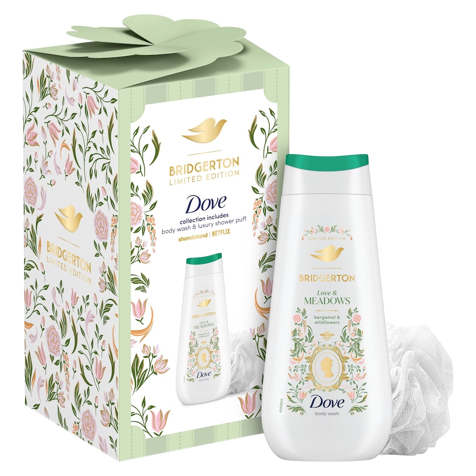 image 1 of Dove Bridgerton Limited Edition Body Wash & Luxury Shower Puff Gift Set