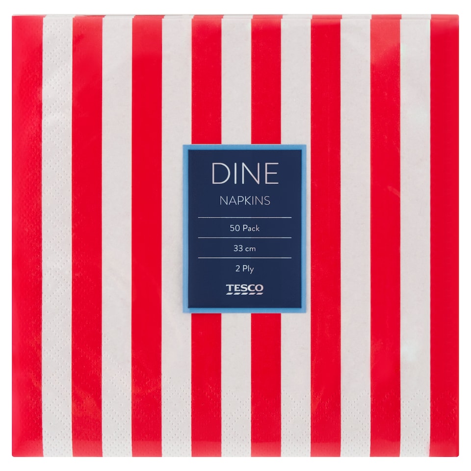 image 1 of Tesco Dine Shape Mix Napkins 2 Ply 33 cm x 33 cm 50 pcs