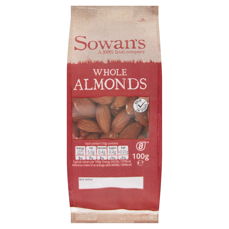 Sowan's Whole Almonds 100G