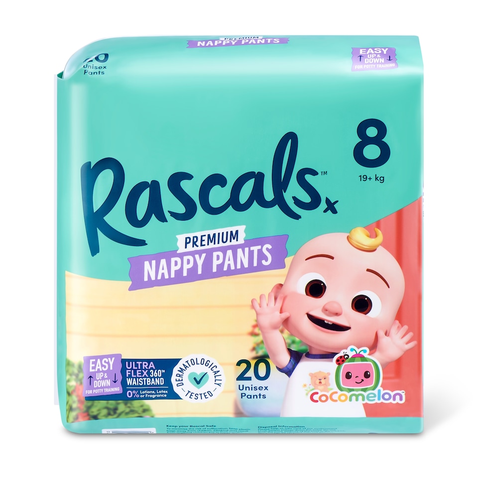 image 1 of Rascals Premium CoComelon Nappy Pants, Size 8, 20 Unisex Pants