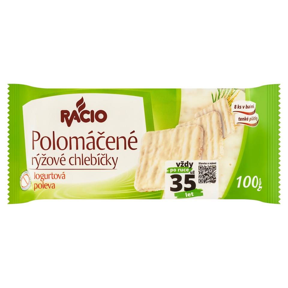 Obrázek 1 pro produkt Racio Polomáčené rýžové chlebíčky jogurtová poleva 8 ks 100g